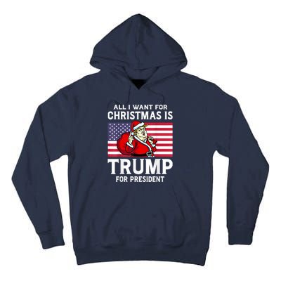 All I Want For Christmas Is Trump For President Trump Back Tall Hoodie