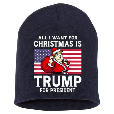 All I Want For Christmas Is Trump For President Trump Back Short Acrylic Beanie