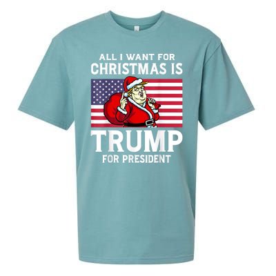 All I Want For Christmas Is Trump For President Trump Back Sueded Cloud Jersey T-Shirt