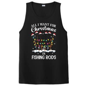 All I Want For Christmas Is Fishing Rods Funny Merry Fishmas Meaningful Gift PosiCharge Competitor Tank