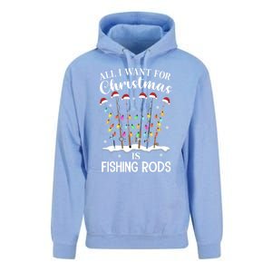 All I Want For Christmas Is Fishing Rods Funny Merry Fishmas Meaningful Gift Unisex Surf Hoodie