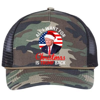 All I Want For Christmas Is Trump Back And New President Gift Retro Rope Trucker Hat Cap