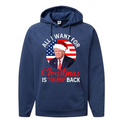 All I Want For Christmas Is Trump Back And New President Gift Performance Fleece Hoodie