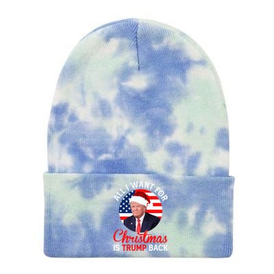 All I Want For Christmas Is Trump Back And New President Gift Tie Dye 12in Knit Beanie