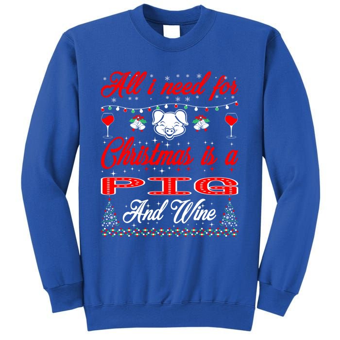 All I Want For Christmas Pig And Wine Gift Meaningful Gift Sweatshirt