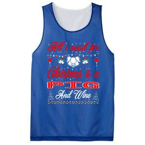 All I Want For Christmas Pig And Wine Gift Meaningful Gift Mesh Reversible Basketball Jersey Tank