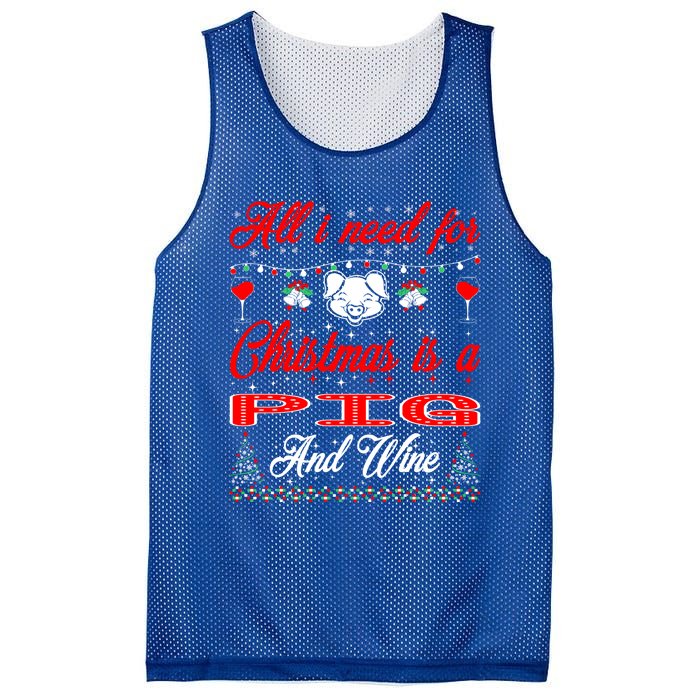 All I Want For Christmas Pig And Wine Gift Meaningful Gift Mesh Reversible Basketball Jersey Tank