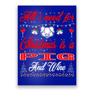 All I Want For Christmas Pig And Wine Gift Meaningful Gift Poster