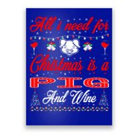 All I Want For Christmas Pig And Wine Gift Meaningful Gift Poster