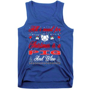 All I Want For Christmas Pig And Wine Gift Meaningful Gift Tank Top