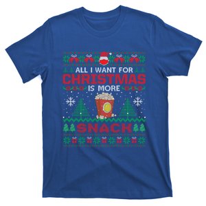 All I Want Is Snack Christmas Pajama Party Funny Cool Gift T-Shirt