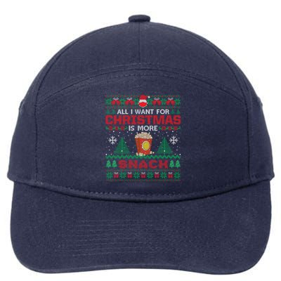 All I Want Is Snack Christmas Pajama Party Funny Cool Gift 7-Panel Snapback Hat