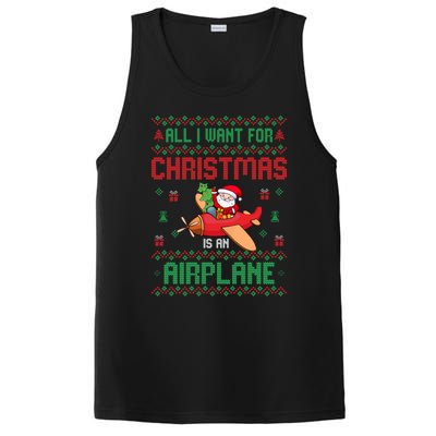 All I Want For Christmas Is An Airplane Pilots Ugly Xmas Gift PosiCharge Competitor Tank