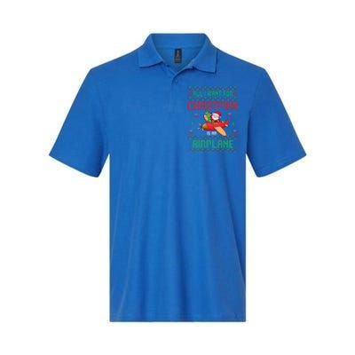 All I Want For Christmas Is An Airplane Pilots Ugly Xmas Gift Softstyle Adult Sport Polo