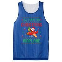 All I Want For Christmas Is An Airplane Pilots Ugly Xmas Gift Mesh Reversible Basketball Jersey Tank