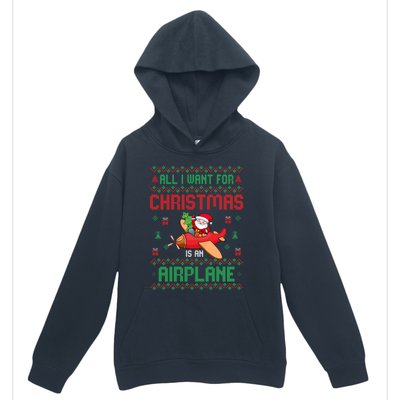 All I Want For Christmas Is An Airplane Pilots Ugly Xmas Gift Urban Pullover Hoodie