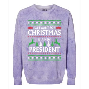 All I Want For Christmas Is A New President Cute Gift Colorblast Crewneck Sweatshirt