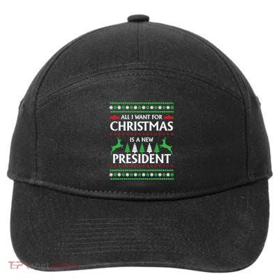 All I Want For Christmas Is A New President Cute Gift 7-Panel Snapback Hat