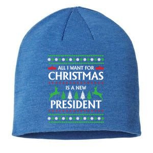 All I Want For Christmas Is A New President Cute Gift Sustainable Beanie