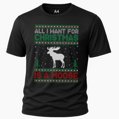 All I Want for Xmas is a Moose Ugly Christmas Sweater Performance Shirt