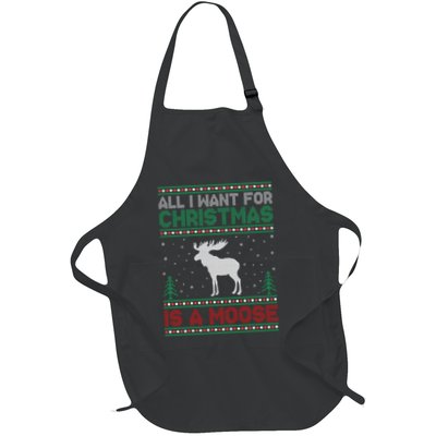 All I Want for Xmas is a Moose Ugly Christmas Sweater Apron