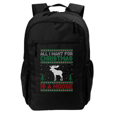 All I Want for Xmas is a Moose Ugly Christmas Sweater Backpack