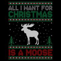 All I Want for Xmas is a Moose Ugly Christmas Sweater Backpack