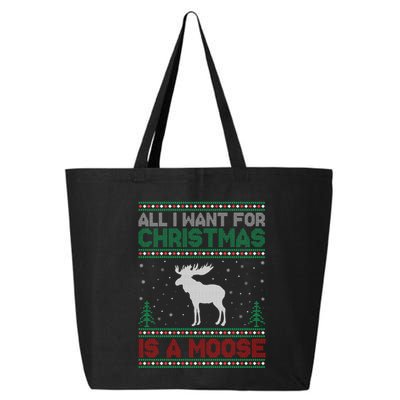All I Want for Xmas is a Moose Ugly Christmas Sweater 25L Jumbo Tote
