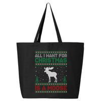 All I Want for Xmas is a Moose Ugly Christmas Sweater 25L Jumbo Tote