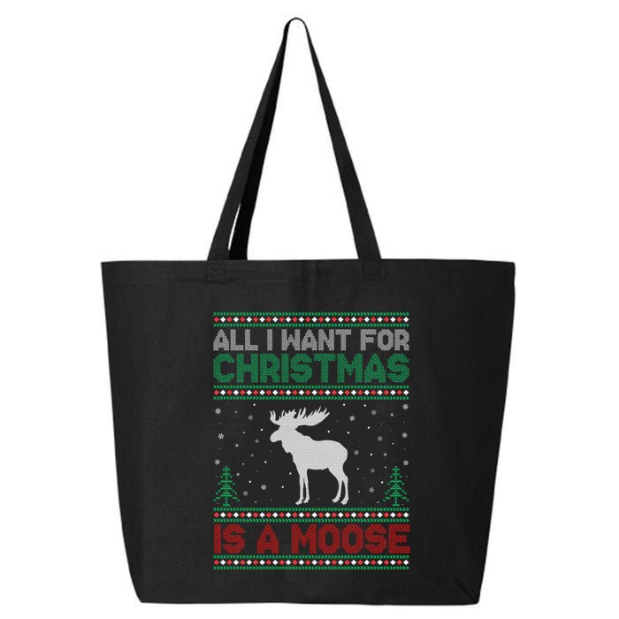 All I Want for Xmas is a Moose Ugly Christmas Sweater 25L Jumbo Tote