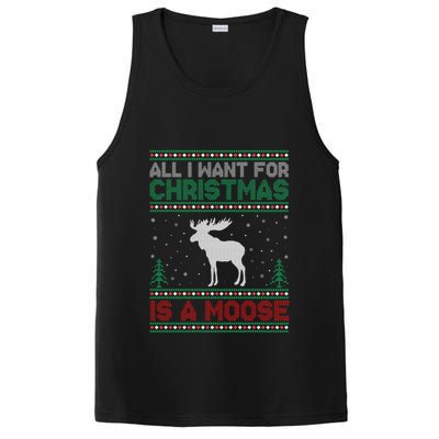 All I Want for Xmas is a Moose Ugly Christmas Sweater PosiCharge Competitor Tank