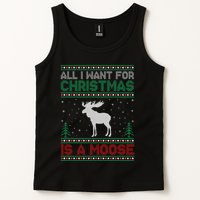 All I Want for Xmas is a Moose Ugly Christmas Sweater Tank Top