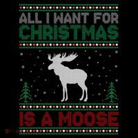 All I Want for Xmas is a Moose Ugly Christmas Sweater Crop Top