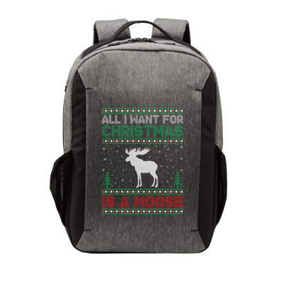 All I Want for Xmas is a Moose Ugly Christmas Sweater Vector Backpack