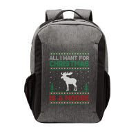 All I Want for Xmas is a Moose Ugly Christmas Sweater Vector Backpack