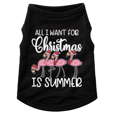 All I Want For Christmas In July Summer Flamingo Xmas Gift Doggie Tank