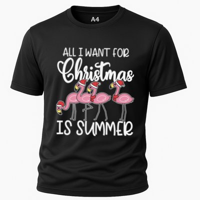 All I Want For Christmas In July Summer Flamingo Xmas Gift Performance Shirt