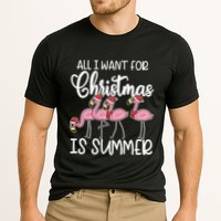 All I Want For Christmas In July Summer Flamingo Xmas Gift Cooling Performance Crew T-Shirt