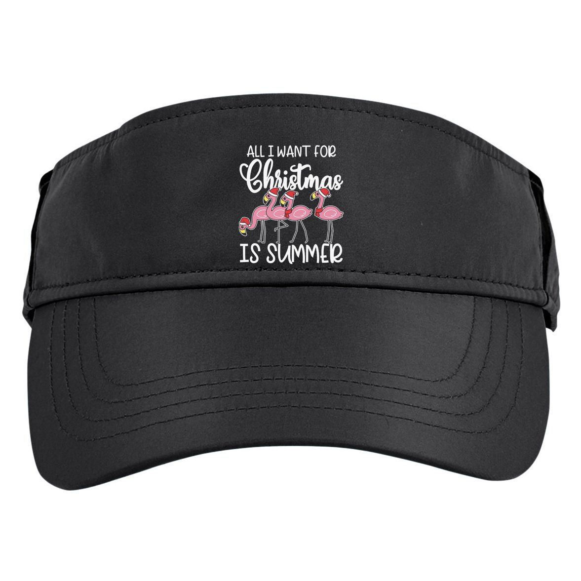 All I Want For Christmas In July Summer Flamingo Xmas Gift Adult Drive Performance Visor