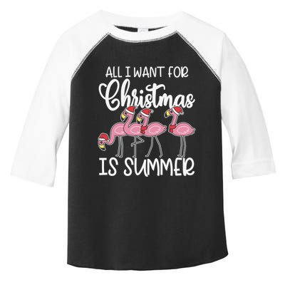 All I Want For Christmas In July Summer Flamingo Xmas Gift Toddler Fine Jersey T-Shirt