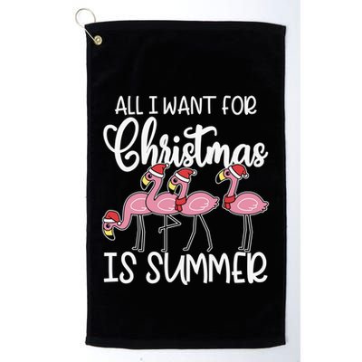 All I Want For Christmas In July Summer Flamingo Xmas Gift Golf Towel