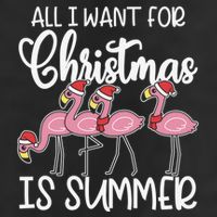 All I Want For Christmas In July Summer Flamingo Xmas Gift Golf Towel