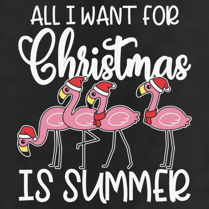 All I Want For Christmas In July Summer Flamingo Xmas Gift Golf Towel