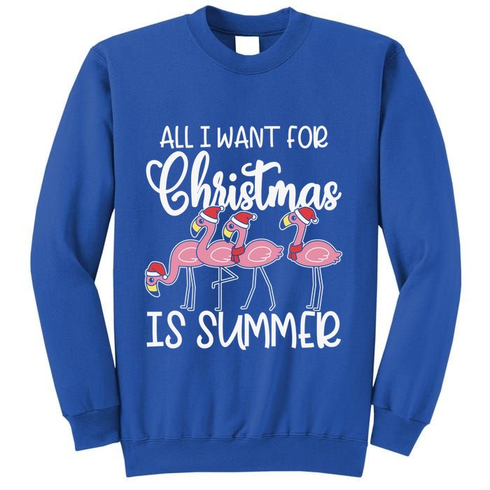 All I Want For Christmas In July Summer Flamingo Xmas Gift Sweatshirt