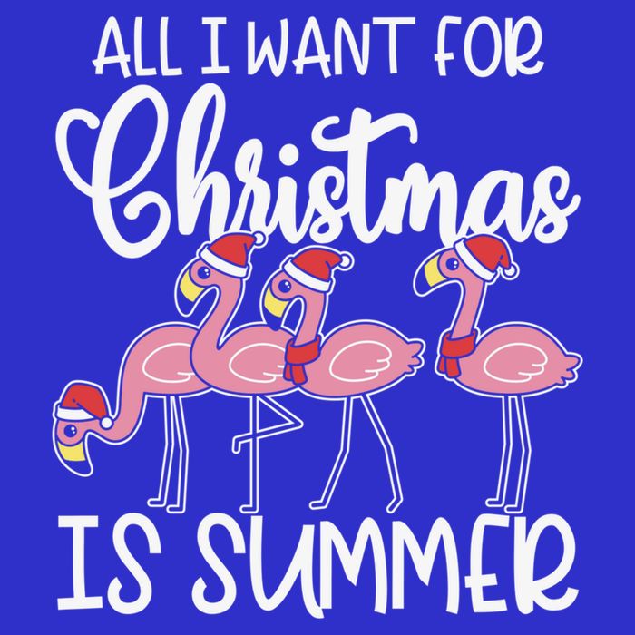 All I Want For Christmas In July Summer Flamingo Xmas Gift Magnet