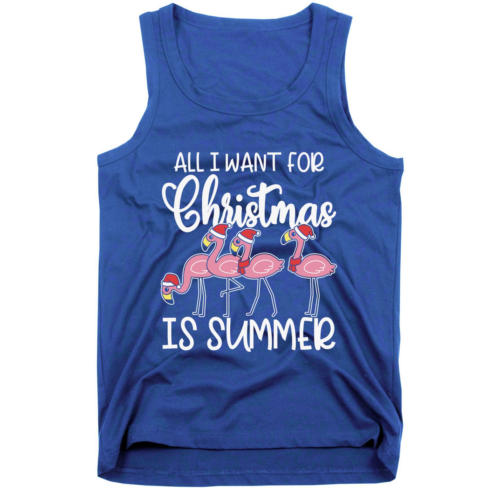 All I Want For Christmas In July Summer Flamingo Xmas Gift Tank Top