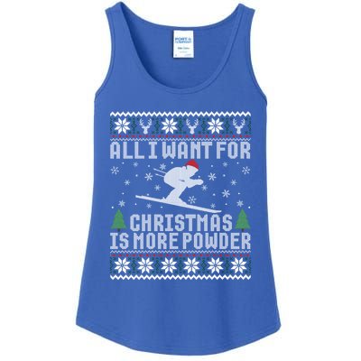 All I Want Is More Powder Ski Lover Skiing Ugly Christmas Gift Ladies Essential Tank