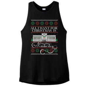 All I Want For Christmas Is Pemberley Austen Ugly Meme Ladies PosiCharge Tri-Blend Wicking Tank