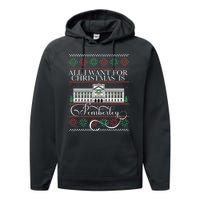 All I Want For Christmas Is Pemberley Austen Ugly Meme Performance Fleece Hoodie