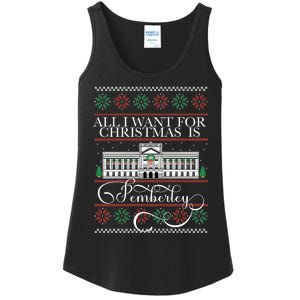 All I Want For Christmas Is Pemberley Austen Ugly Meme Ladies Essential Tank